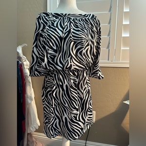 ❤️ JFW  Black& White Zebra Print Mini Dress SIZE L